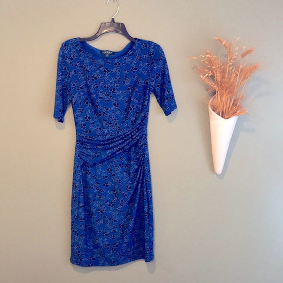 Lauren Ralph Lauren Dresses & Skirts - Lauren Ralph Lauren Blue And Black Flowered Dress Size 4